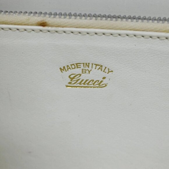 GUCCI Hand Bag Leather White Auth - Picture 14 of 16